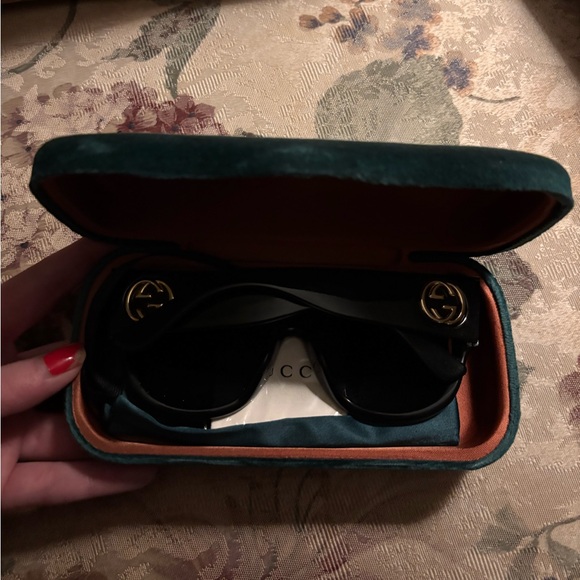 Gucci Black Sunglasses with Gold Accents
